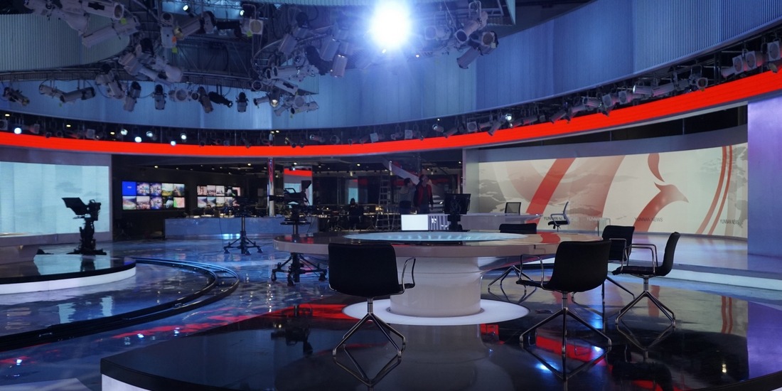 Lichtdesign für Yunnan Media Group News Studio, Kunming/China